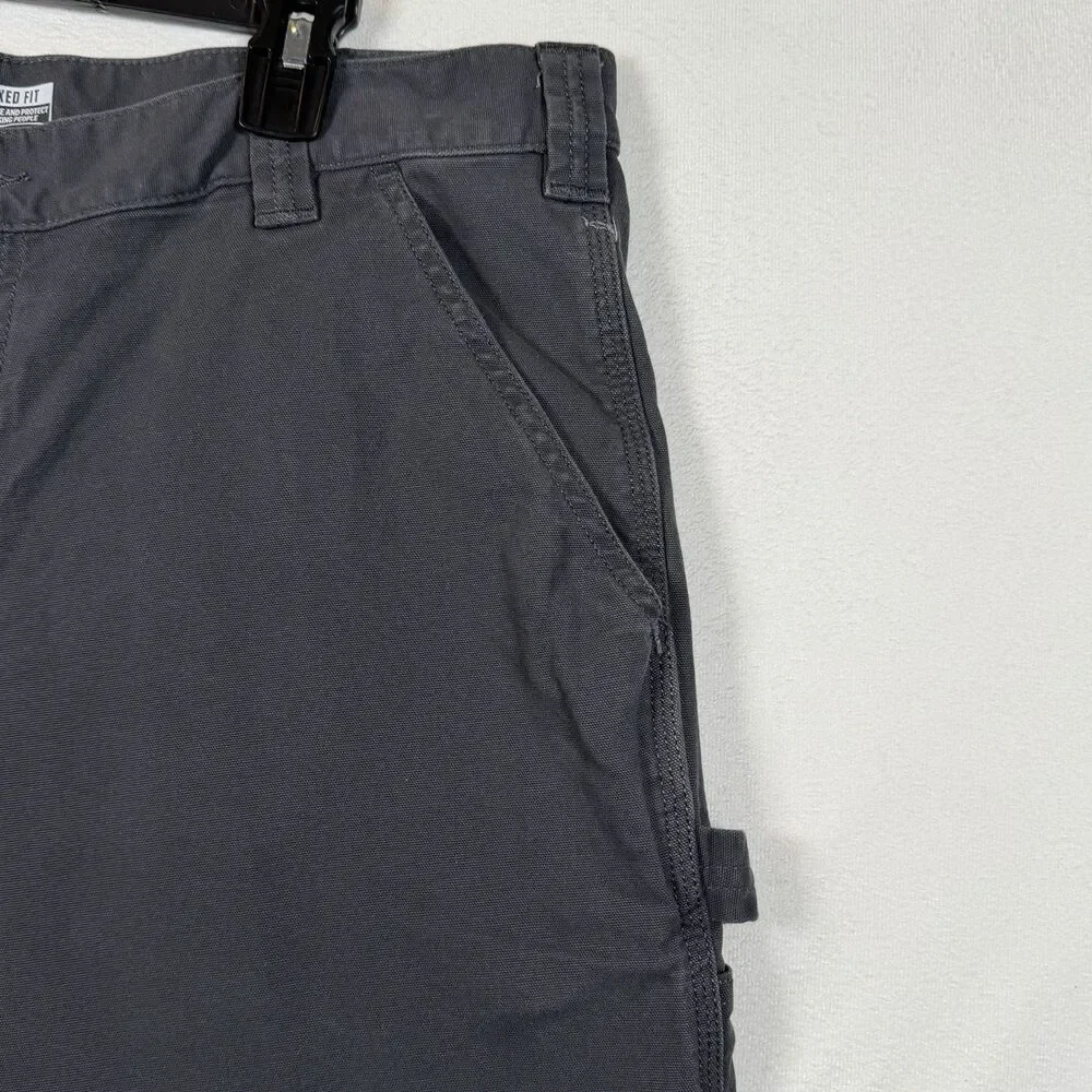 Carhartt Rugged Flex Shorts Mens 38 Gray Relaxed Fit Utility Work Canvas 11”
